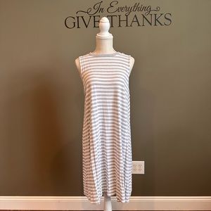 Tank Dress Gray and White Striped Size XL